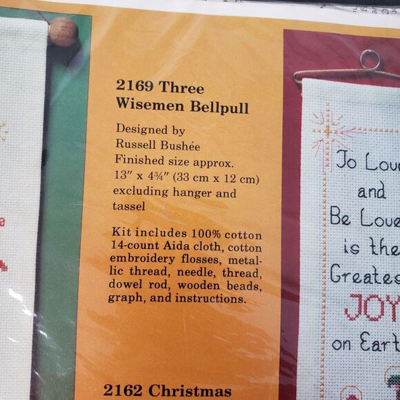 Vtg 80s Sealed Creative Circle Counted Cross Stitch Kit 3 Wisemen Bell Pull 2169 - Picture 4 of 5